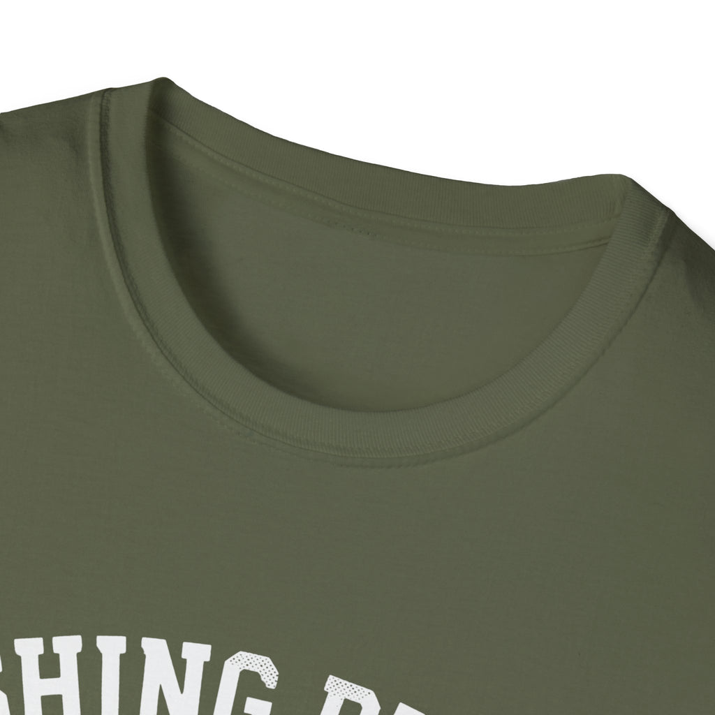 Fishing Buddy funny fishing t-shirt with net and bass — Fishing Buddy Funny Fishing T-Shirt lifestyle view in Black | River Giants Club