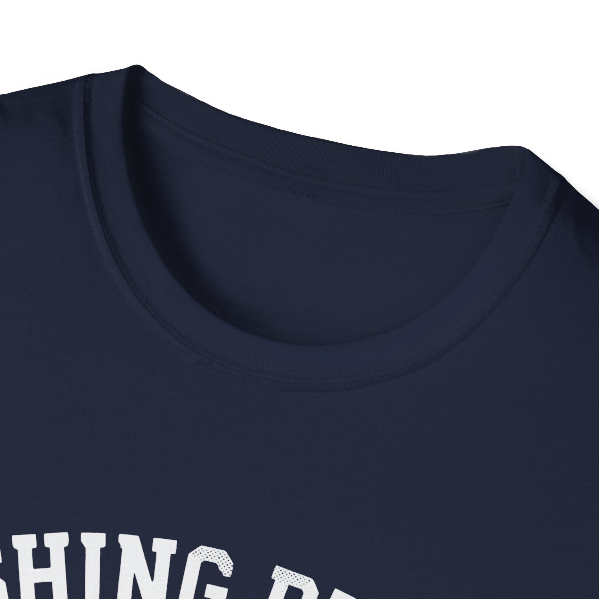Fishing Buddy funny fishing t-shirt with net and bass — Fishing Buddy Funny Fishing T-Shirt lifestyle view in Metro Blue | River Giants Club