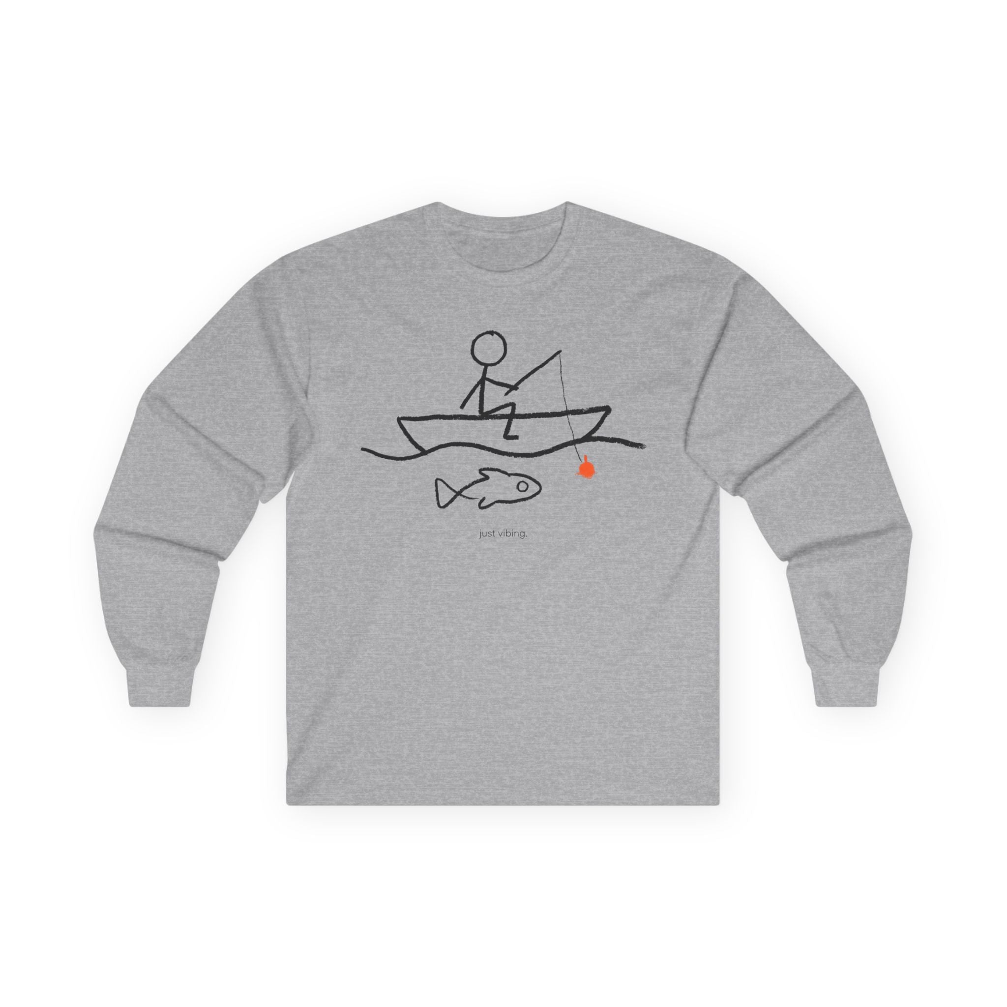 Just Vibing Fishing Long Sleeve T-Shirt