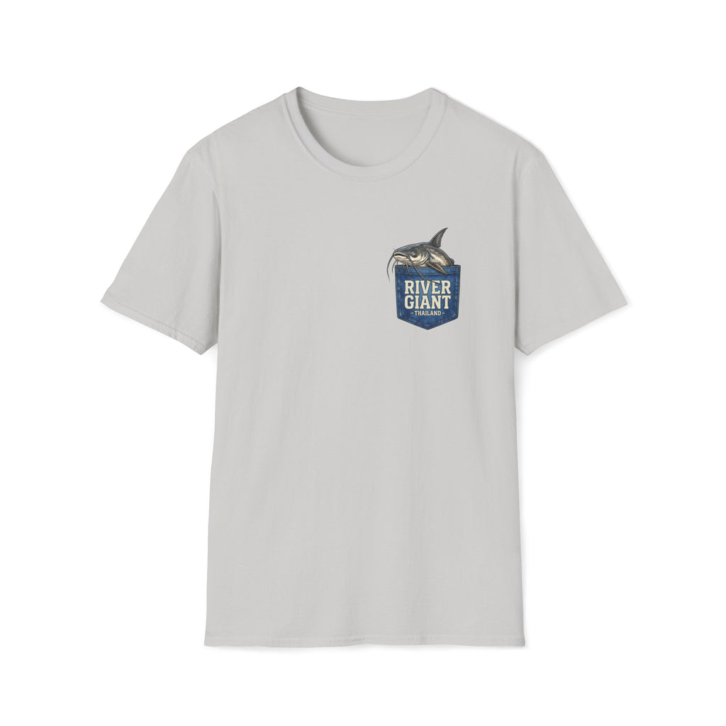 Giant Catfish River Giant Thailand pocket print design — Giant Catfish Pocket T-Shirt in Natural | River Giants Club
