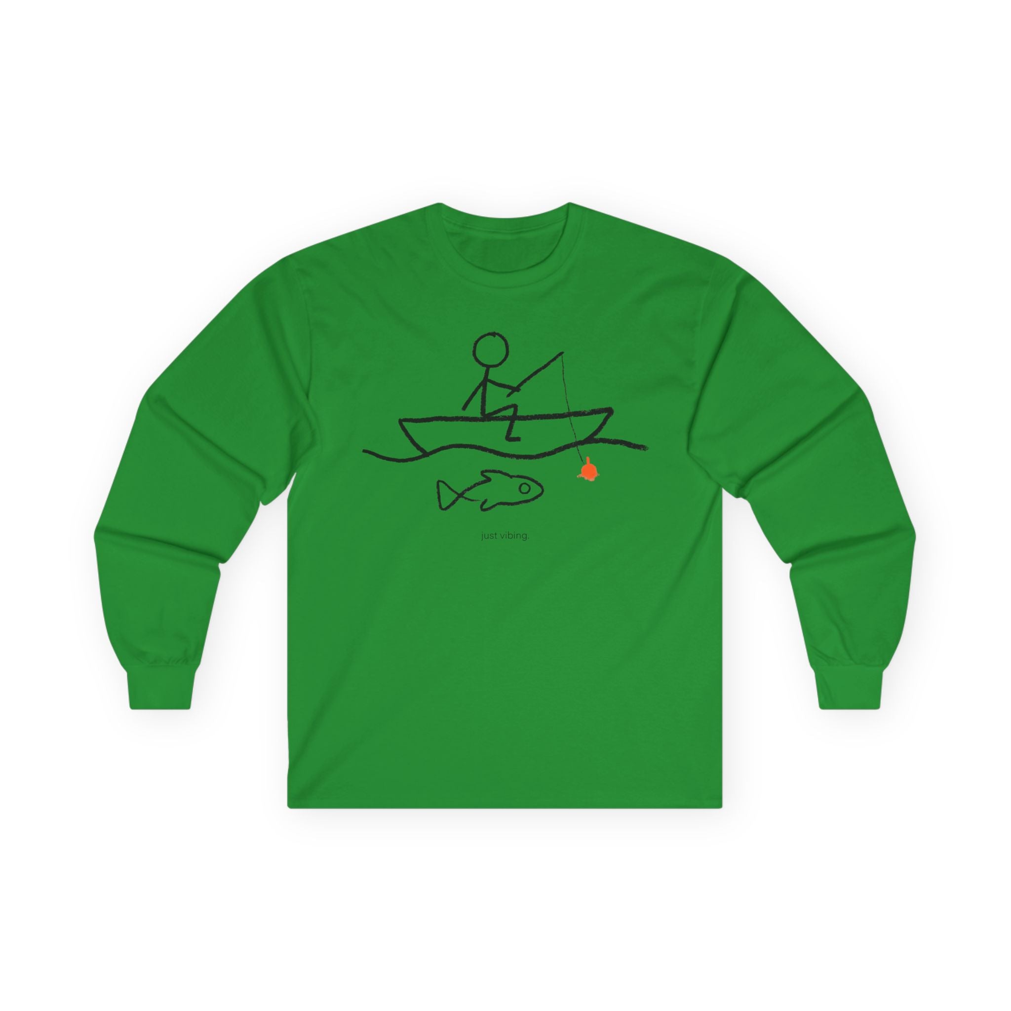 Just Vibing Fishing Long Sleeve T-Shirt