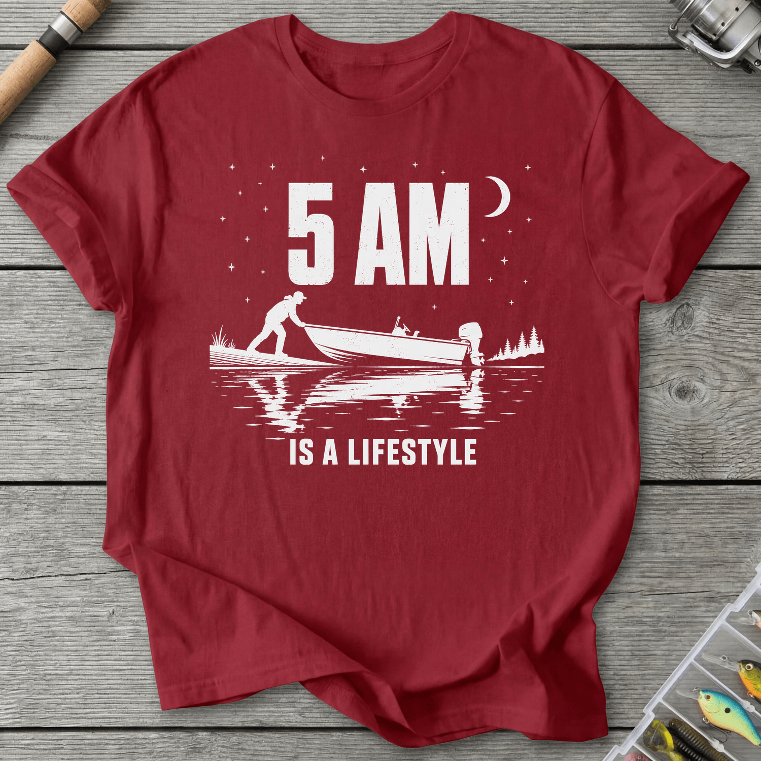 5AM Lifestyle T-Shirt in Antique Cherry Red | River Giants Club