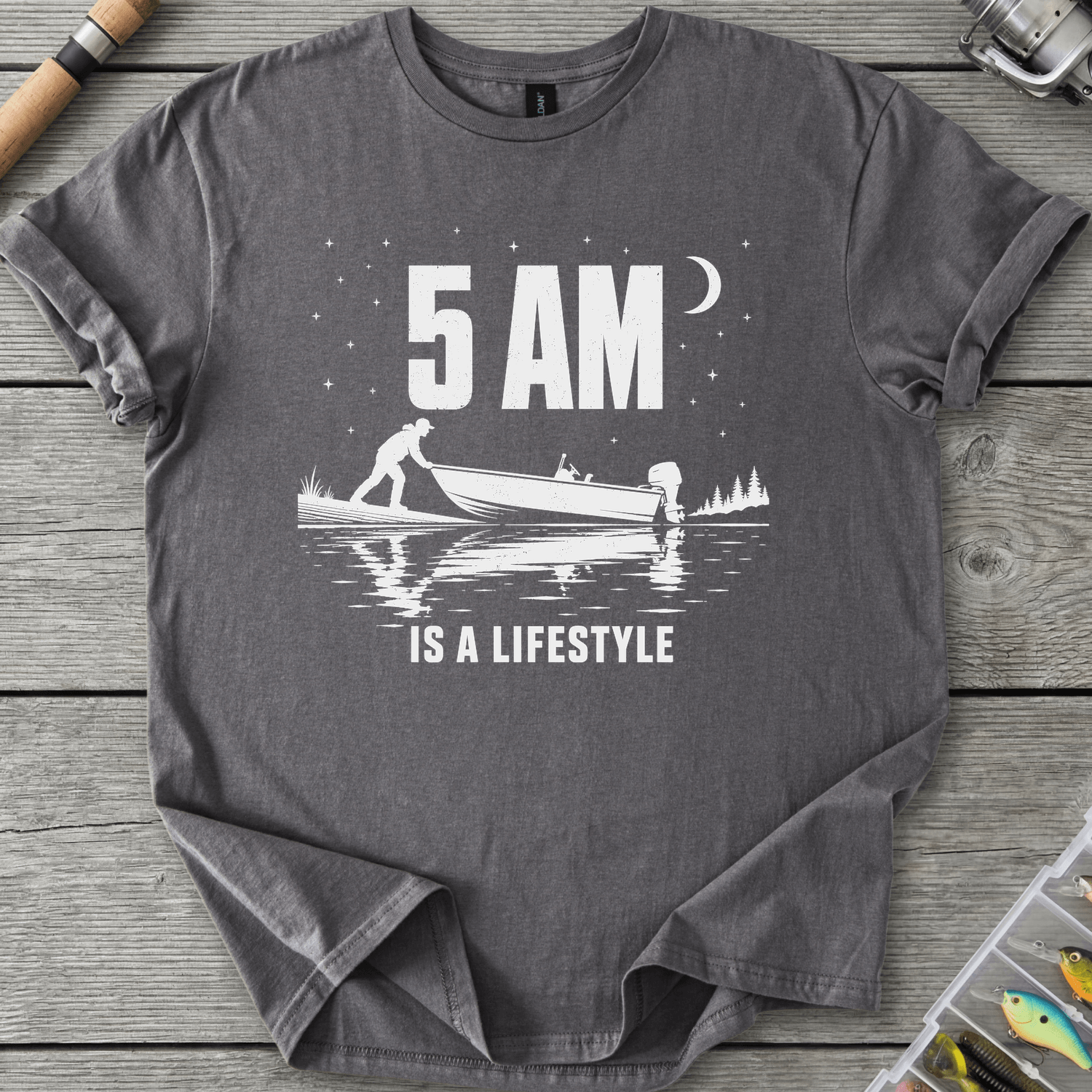 5AM Lifestyle T-Shirt in Charcoal | River Giants Club
