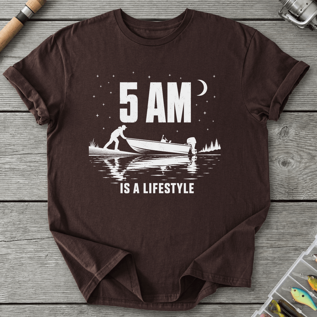 5AM Lifestyle T-Shirt in Dark Chocolate | River Giants Club
