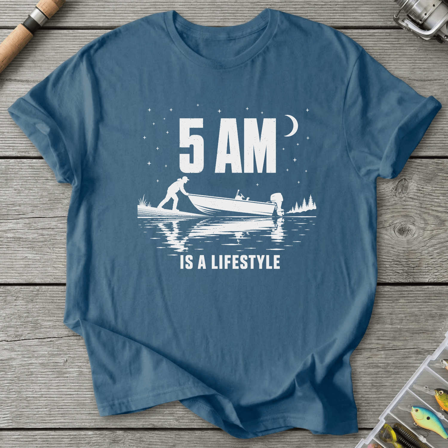5AM Lifestyle T-Shirt in Indigo Blue | River Giants Club