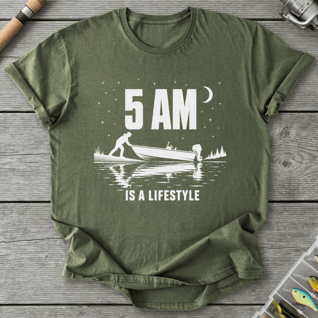 5AM Lifestyle T-Shirt in Military Green | River Giants Club
