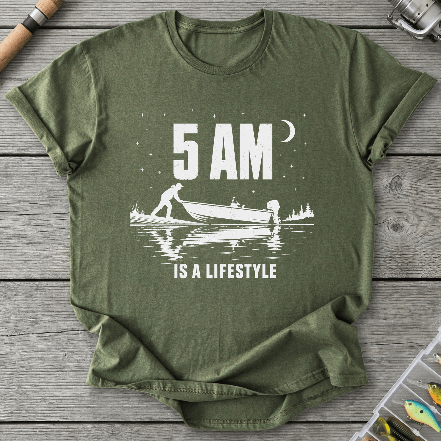5AM Lifestyle T-Shirt in Military Green | River Giants Club