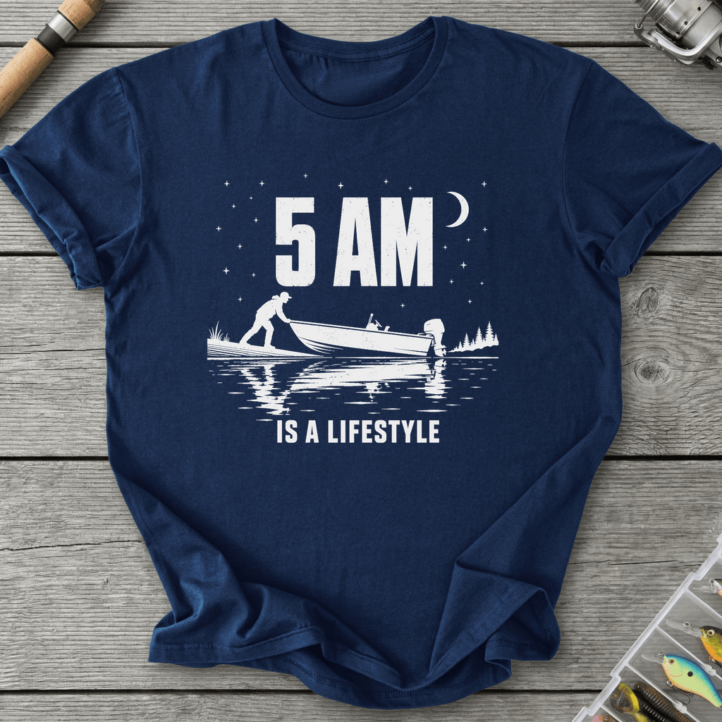 5AM Lifestyle T-Shirt in Navy | River Giants Club
