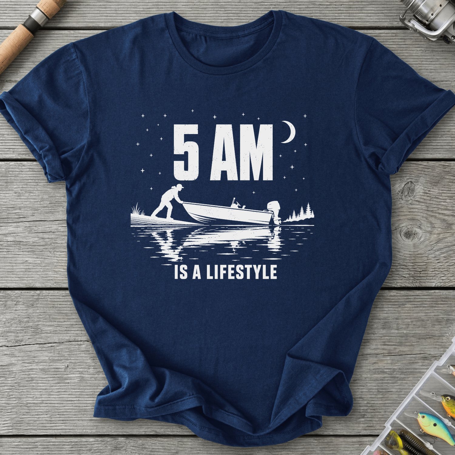 5AM Lifestyle T-Shirt in Navy | River Giants Club