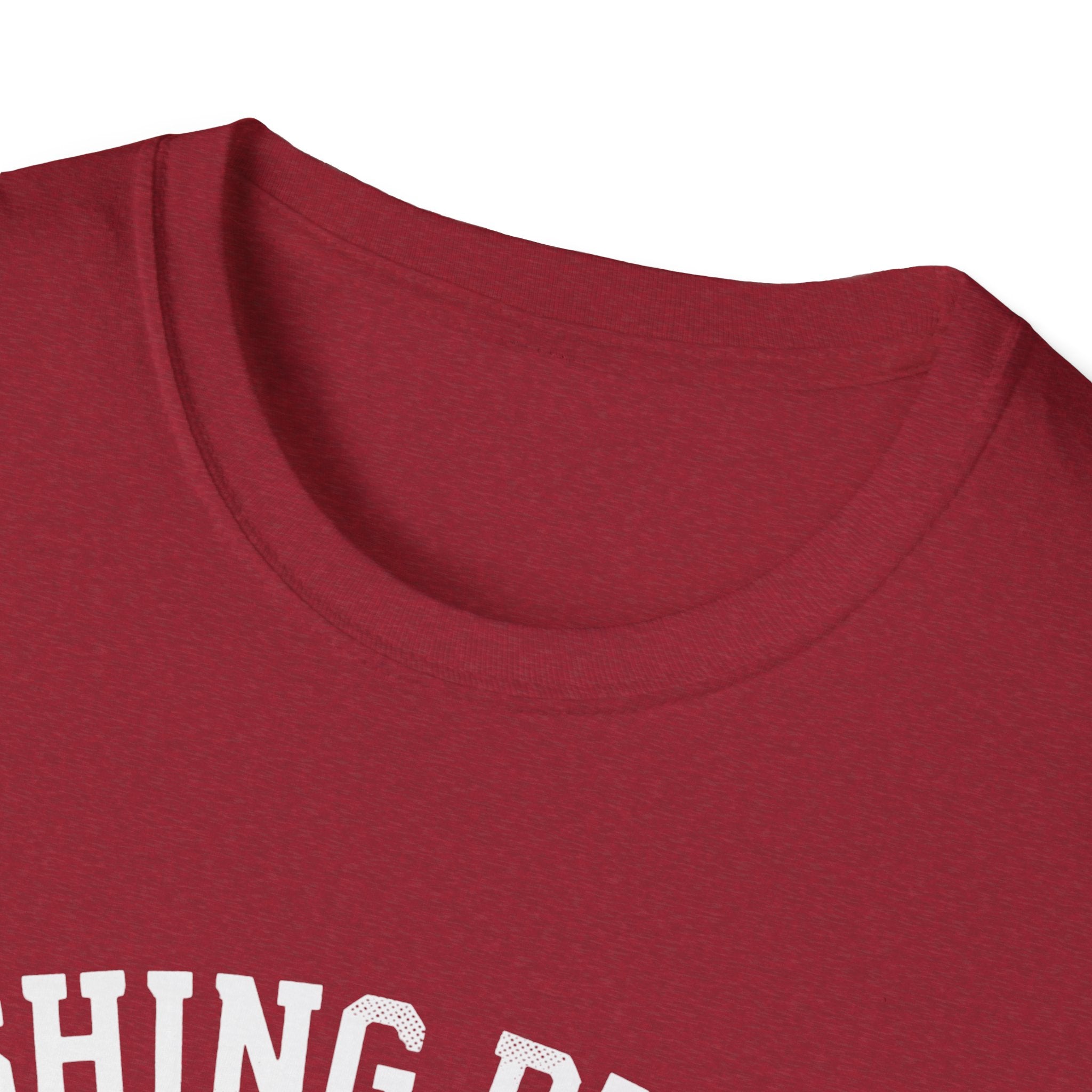 Fishing Buddy funny fishing t-shirt with net and bass — Fishing Buddy Funny Fishing T-Shirt detail view in Metro Blue | River Giants Club