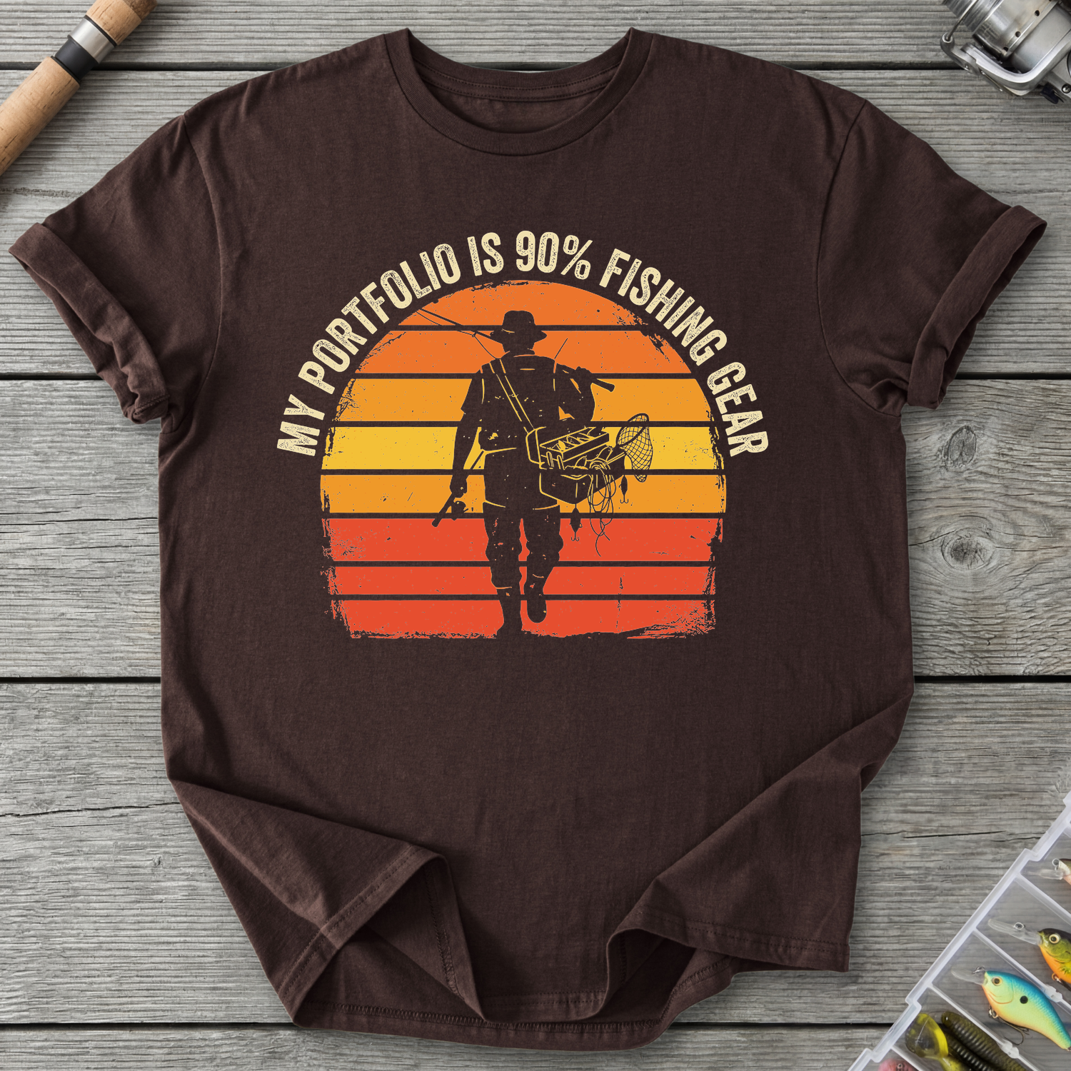 90 Percent Fishing Gear T-Shirt in Dark Chocolate | River Giants Club