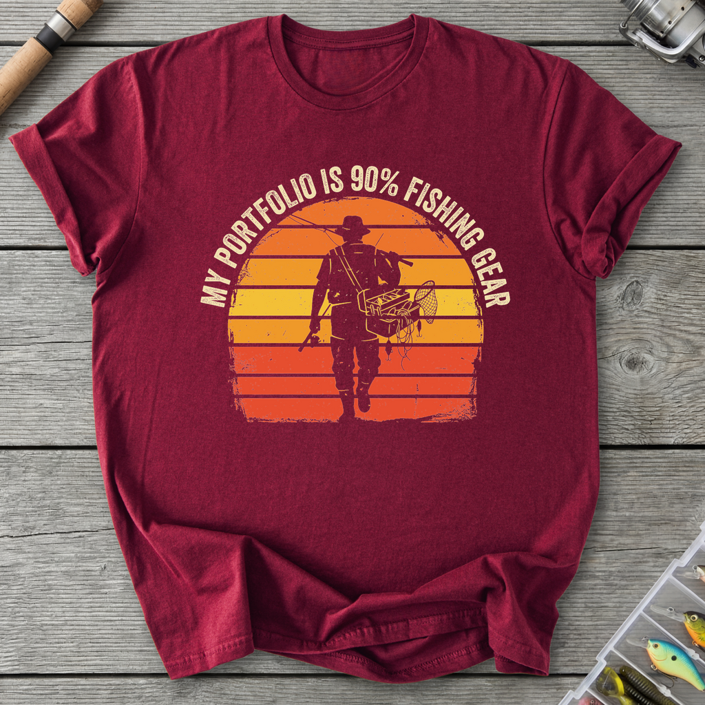 90 Percent Fishing Gear T-Shirt in Maroon | River Giants Club
