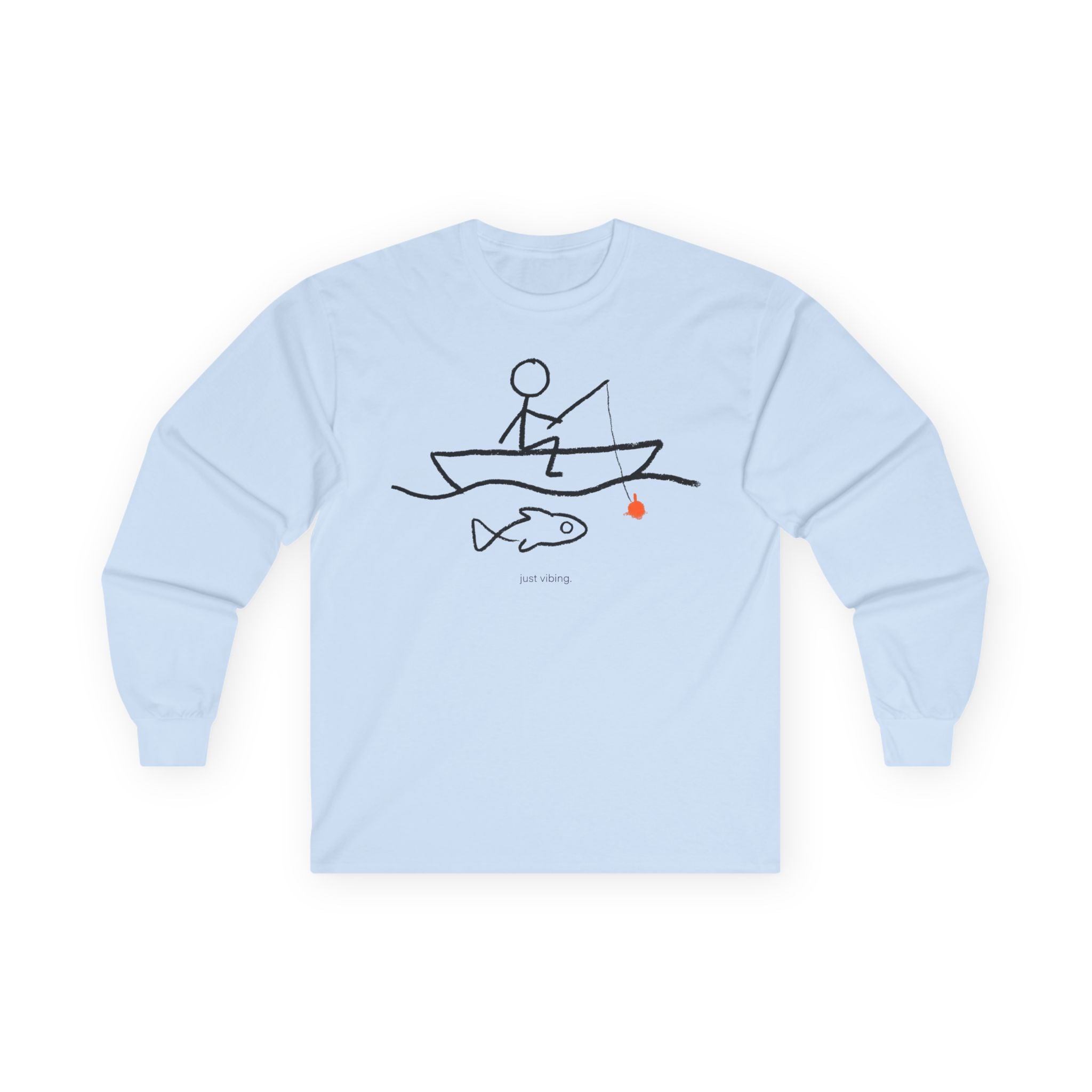 Just Vibing Fishing Long Sleeve T-Shirt