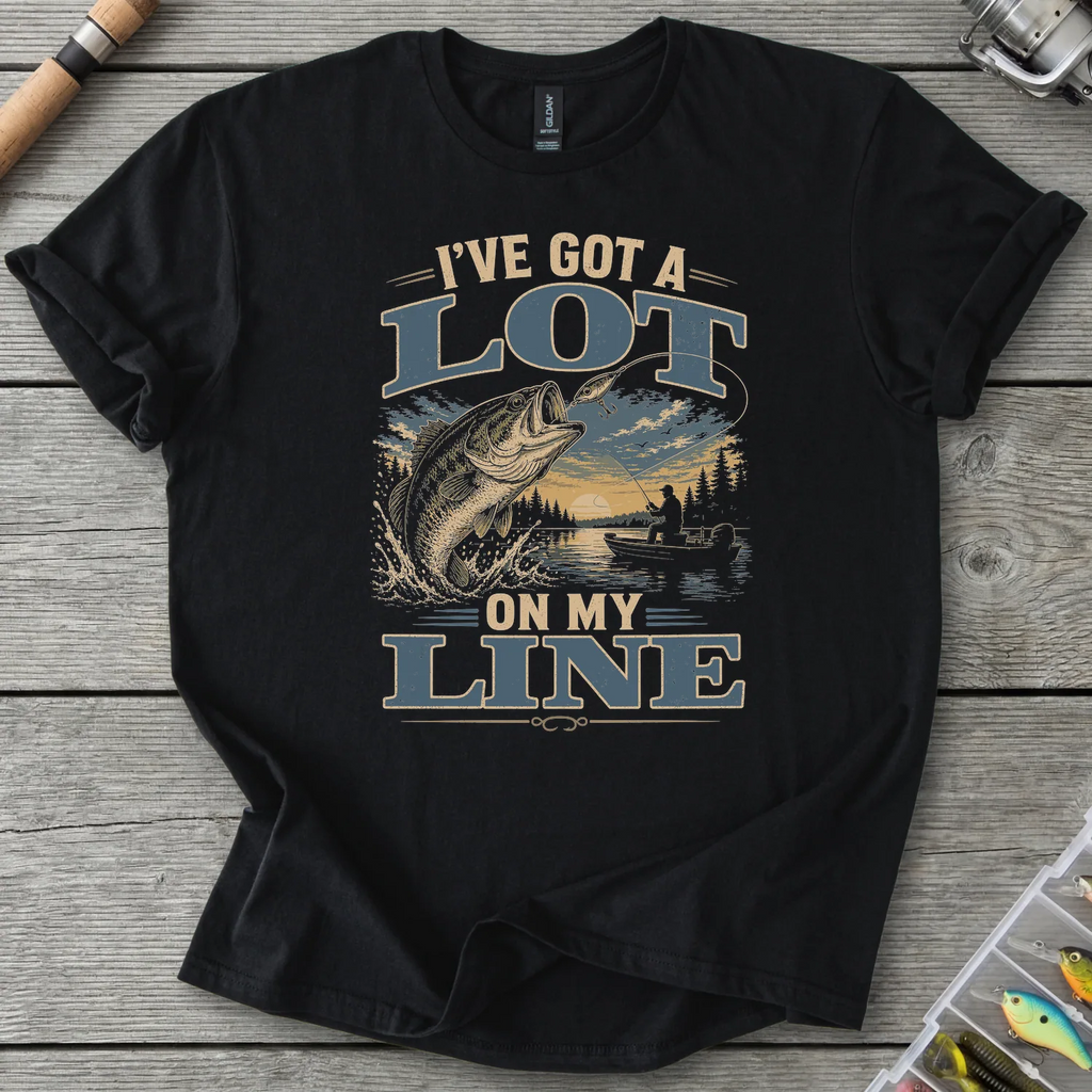 A Lot on My Line T-Shirt in Black | River Giants Club