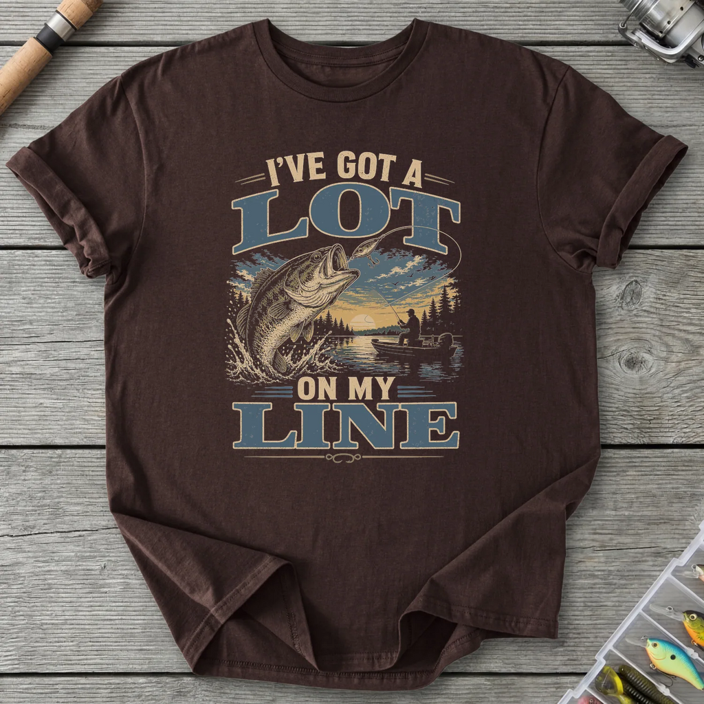 A Lot on My Line T-Shirt in Dark Chocolate | River Giants Club