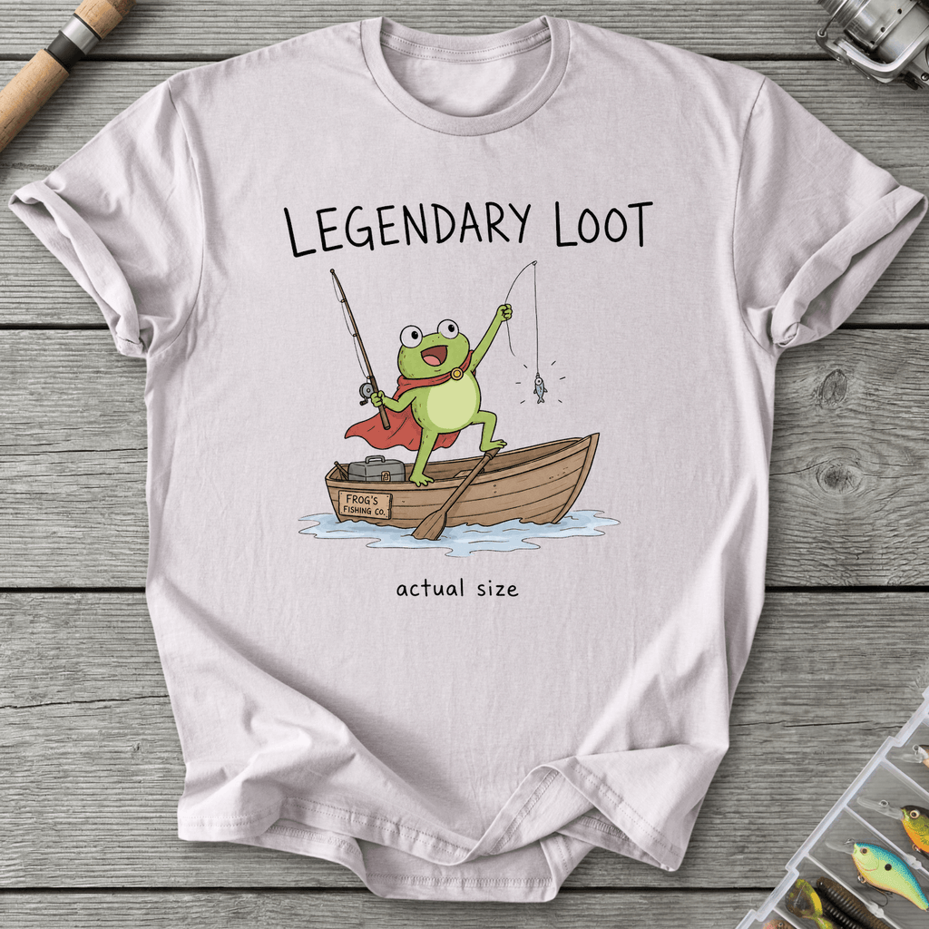 Actual Size Fishing T-Shirt in Ice Grey | River Giants Club