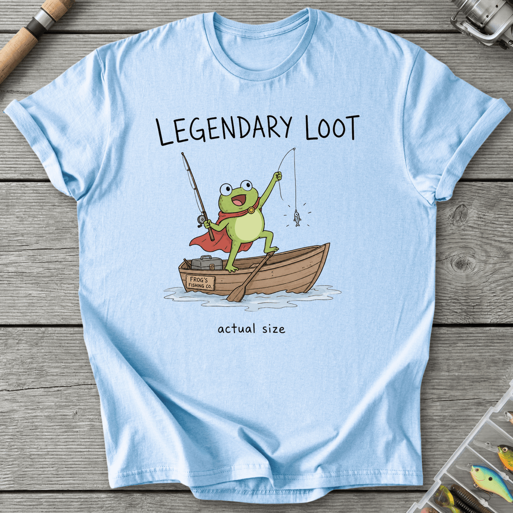 Actual Size Fishing T-Shirt in Light Blue | River Giants Club