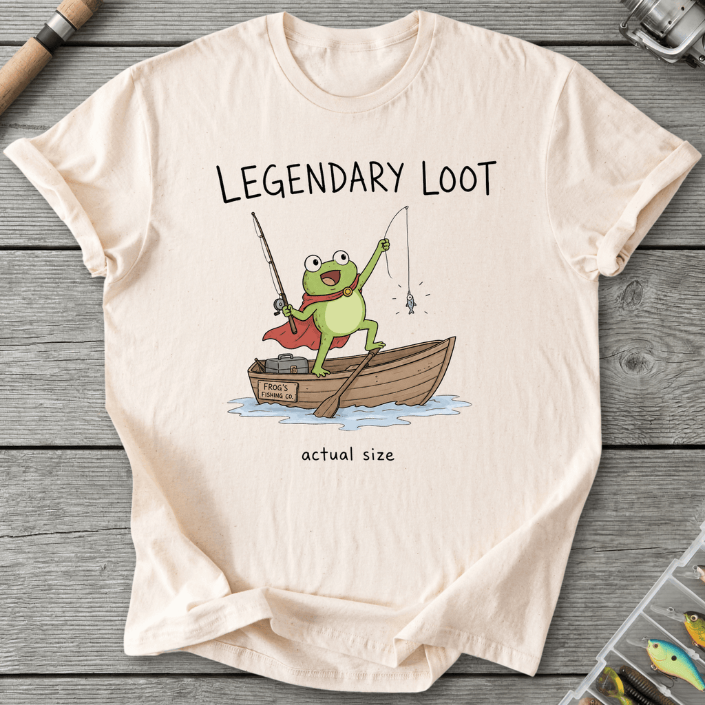 Actual Size Fishing T-Shirt in Natural | River Giants Club