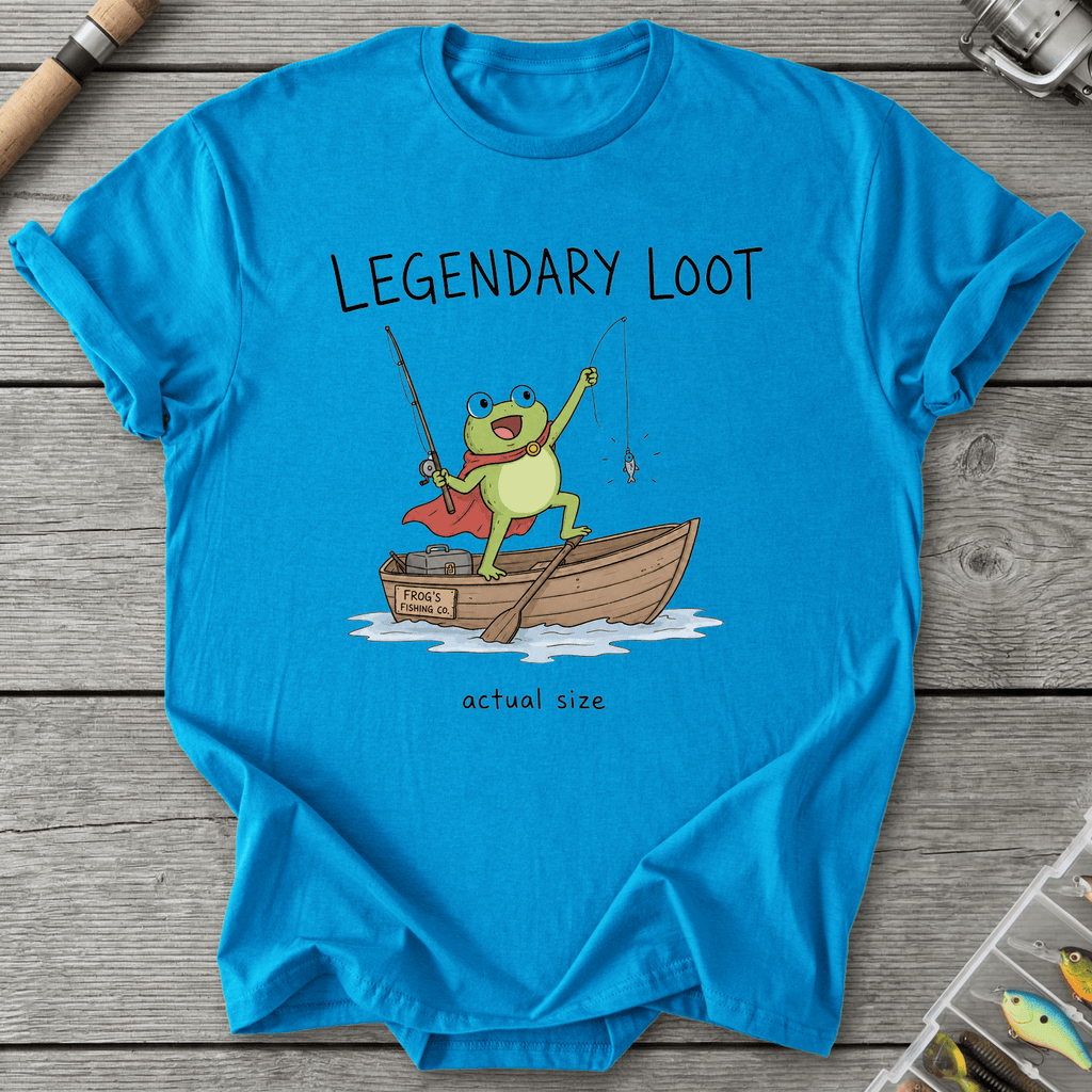 Actual Size Fishing T-Shirt in Sapphire | River Giants Club