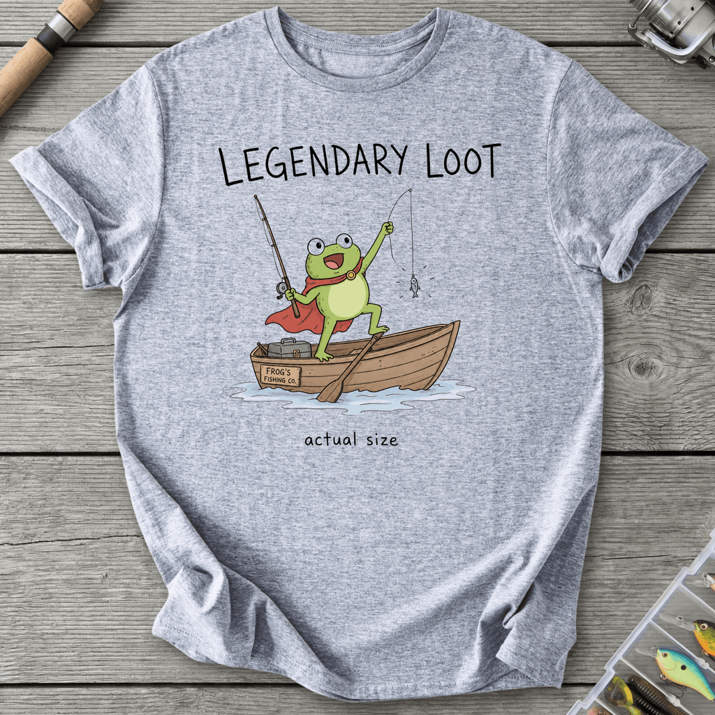 Actual Size Fishing T-Shirt in Sport Grey | River Giants Club