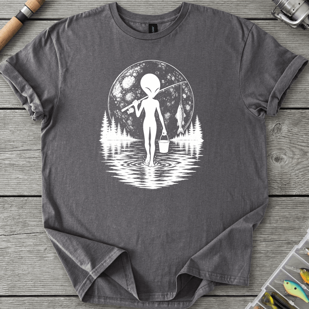 Alien Go Fishing T-Shirt in Charcoal | River Giants Club