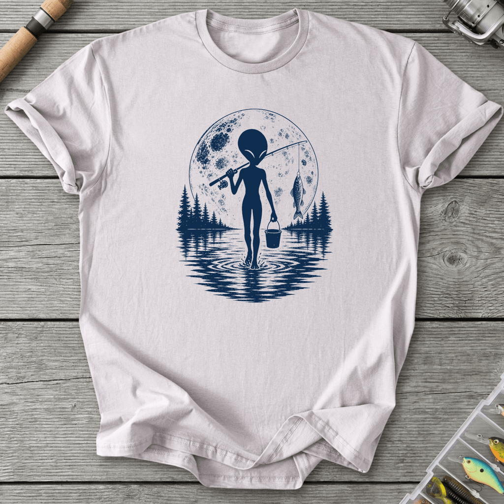 Alien Go Fishing T-Shirt in Ice Grey | River Giants Club