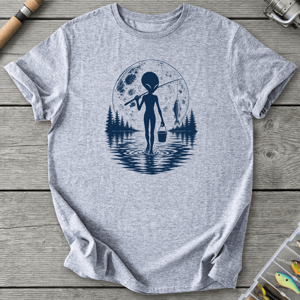 Alien Go Fishing T-Shirt in Sport Grey | River Giants Club
