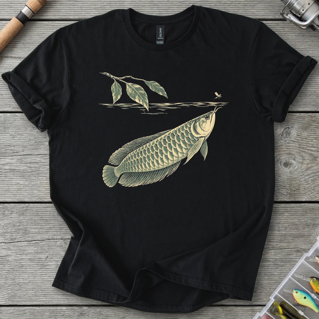Amazon Arowana on the Rise T-Shirt in Black | River Giants Club