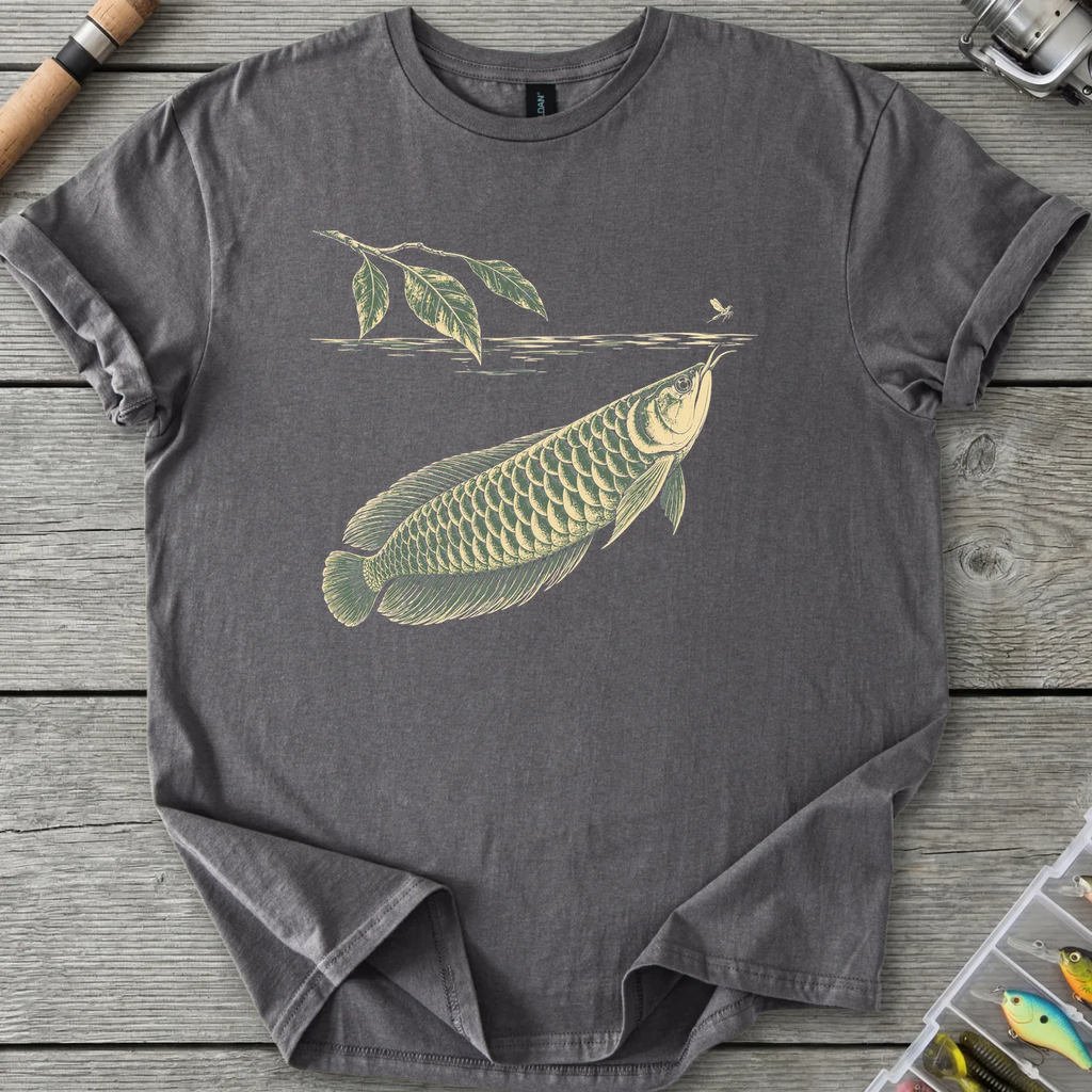 Amazon Arowana on the Rise T-Shirt in Charcoal | River Giants Club