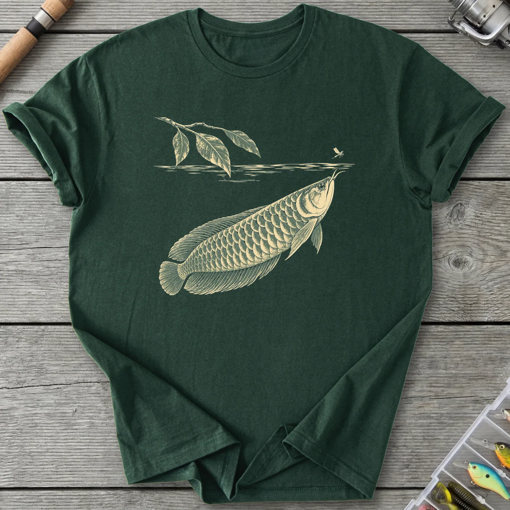 Amazon Arowana on the Rise T-Shirt in Forest Green | River Giants Club