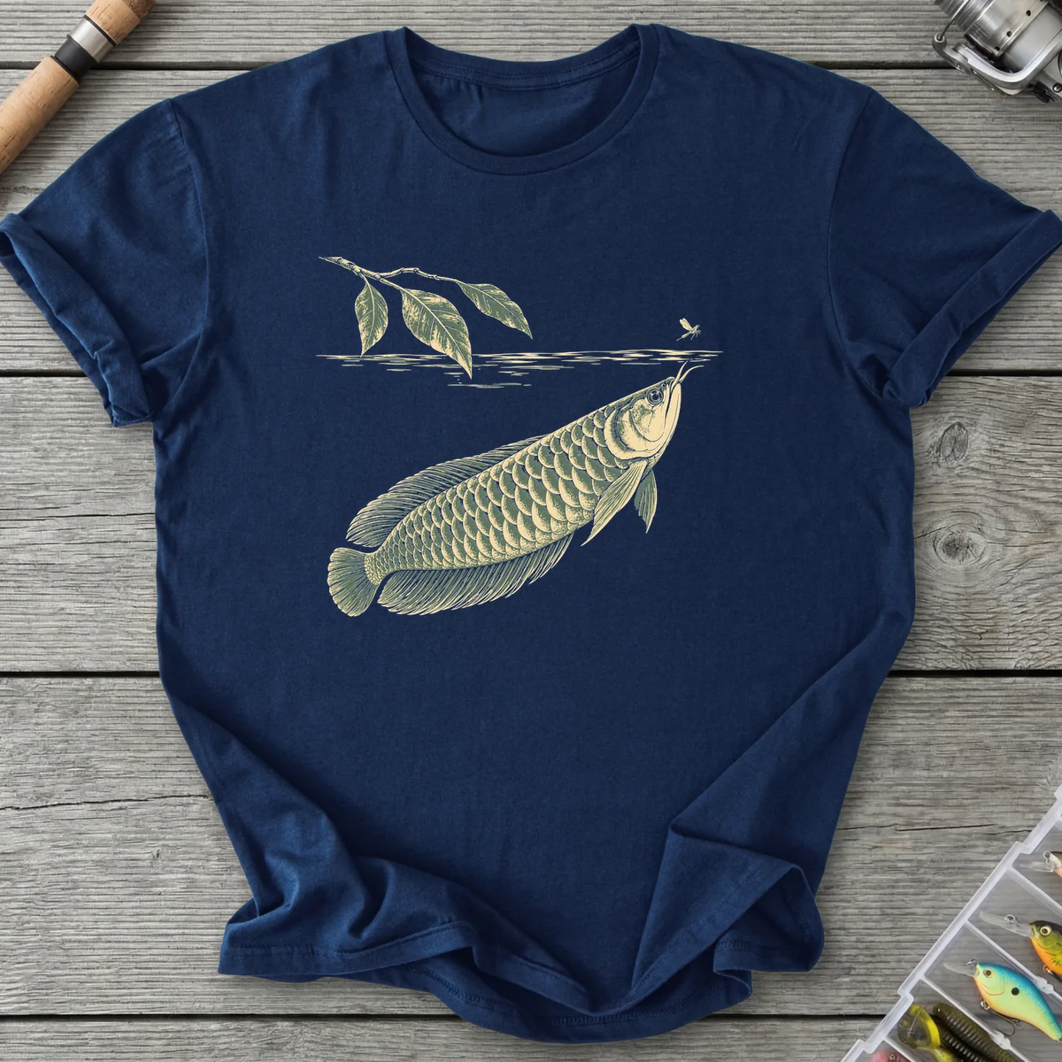 Amazon Arowana on the Rise T-Shirt in Navy | River Giants Club