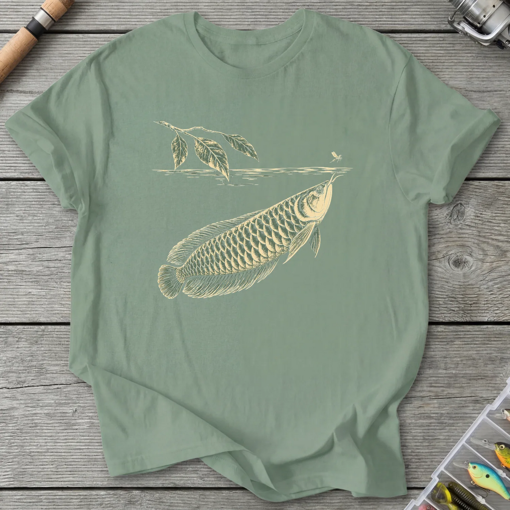 Amazon Arowana on the Rise T-Shirt in Sage | River Giants Club