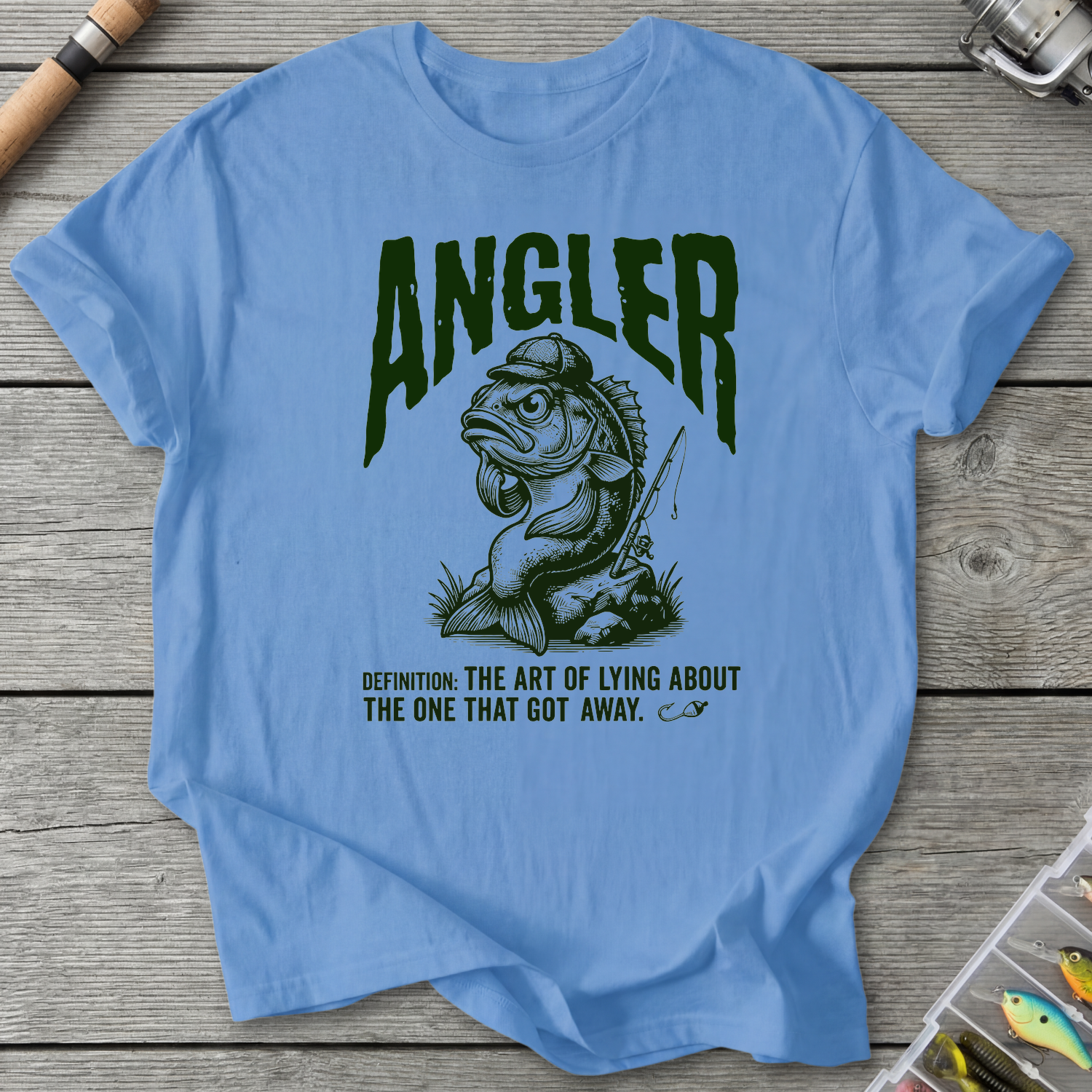 Angler The Art Of Lying T-Shirt in Carolina Blue | River Giants Club