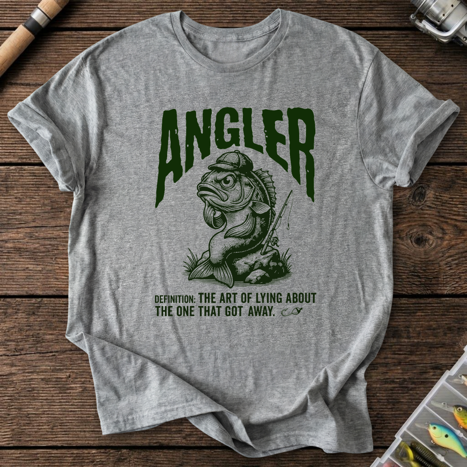 Angler The Art Of Lying T-Shirt in Graphite Heather | River Giants Club