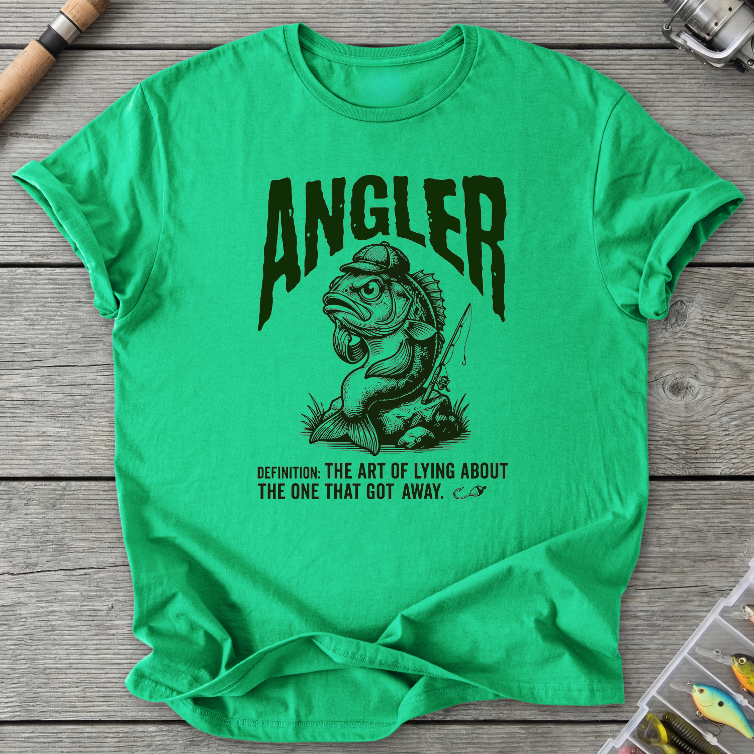 Angler The Art Of Lying T-Shirt in Irish Green | River Giants Club