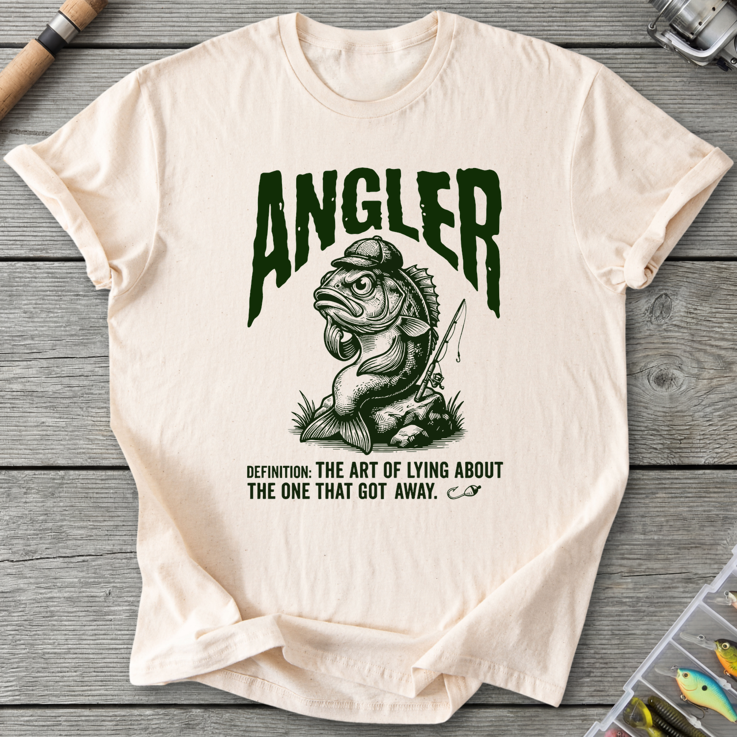 Angler The Art Of Lying T-Shirt in Natural | River Giants Club