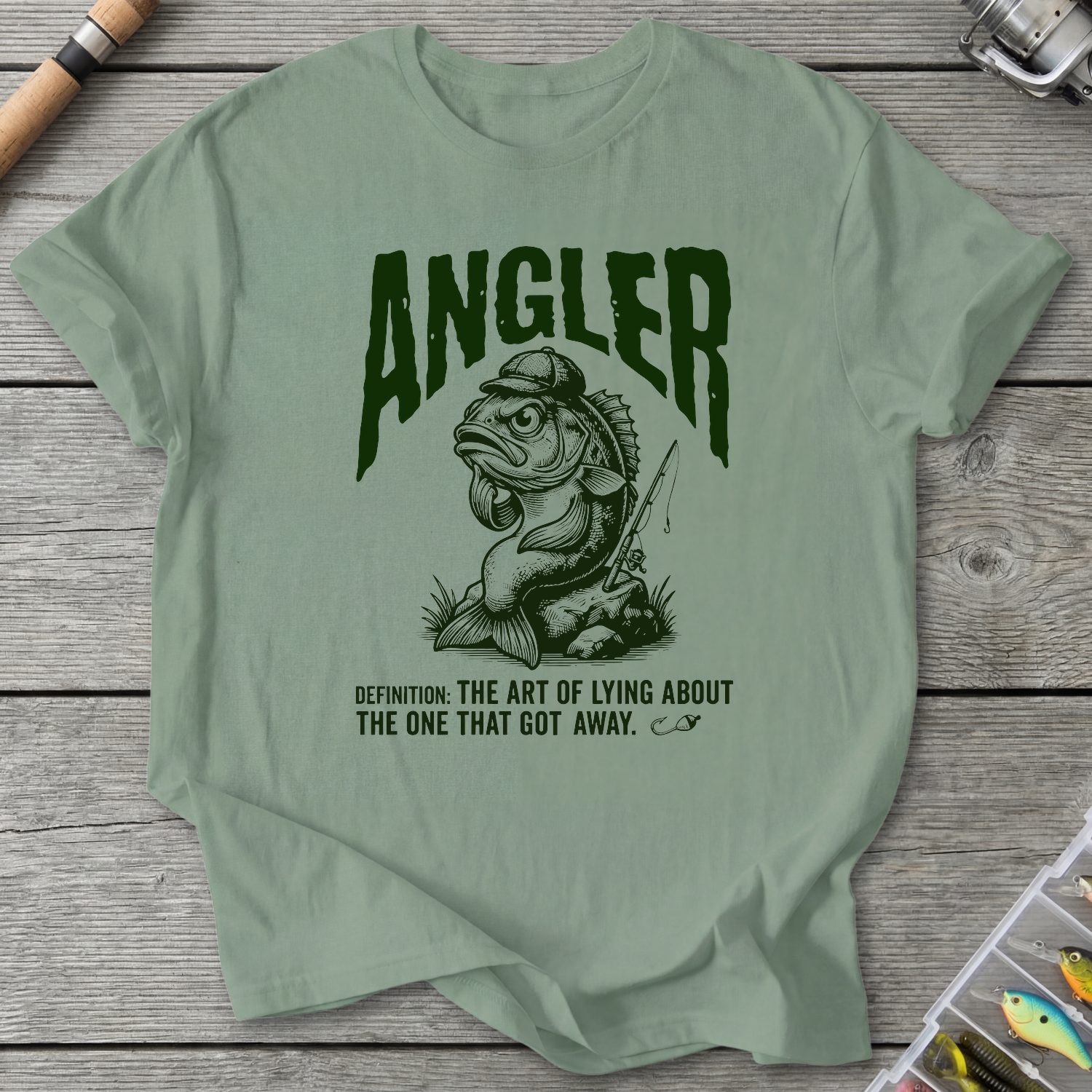 Angler The Art Of Lying T-Shirt in Sage | River Giants Club