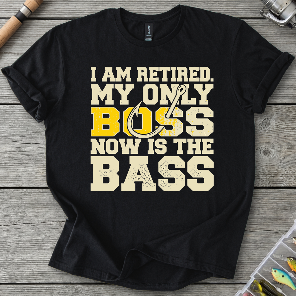 Bass Boss Fisherman T-Shirt in Black | River Giants Club
