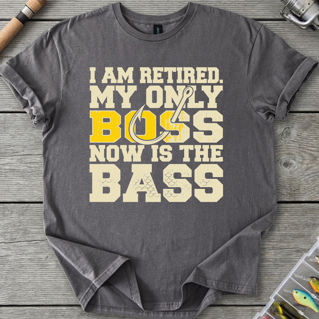 Bass Boss Fisherman T-Shirt in Charcoal | River Giants Club