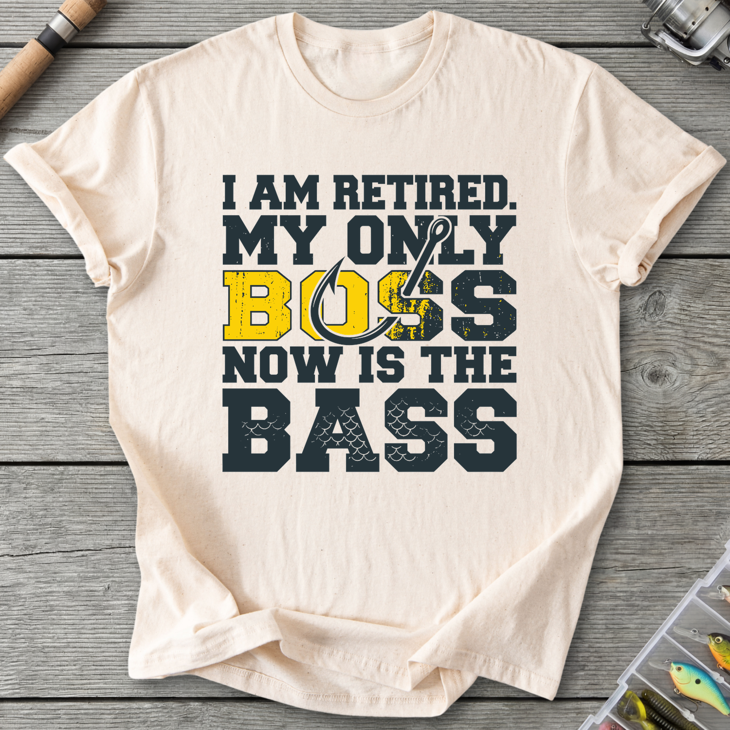 Bass Boss Fisherman T-Shirt in Natural | River Giants Club