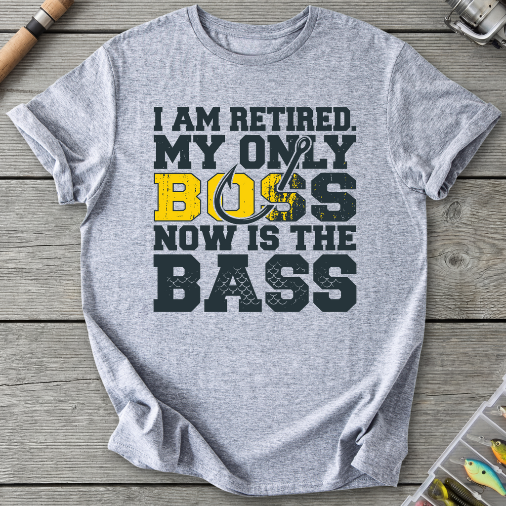 Bass Boss Fisherman T-Shirt in Sport Grey | River Giants Club