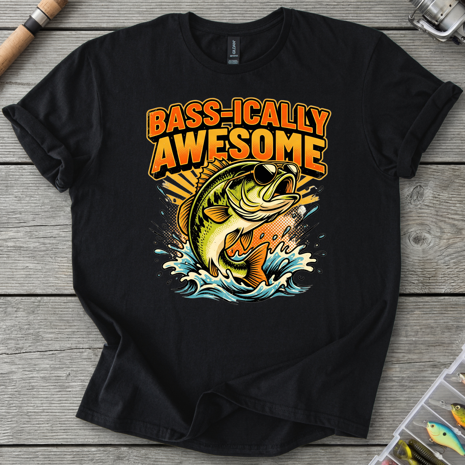 Bass-ically Awesome T-Shirt in Black | River Giants Club