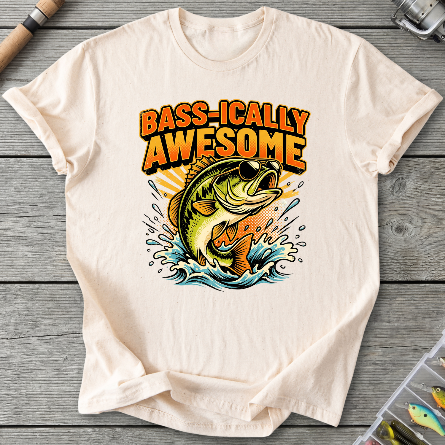 Bass-ically Awesome T-Shirt in Natural | River Giants Club