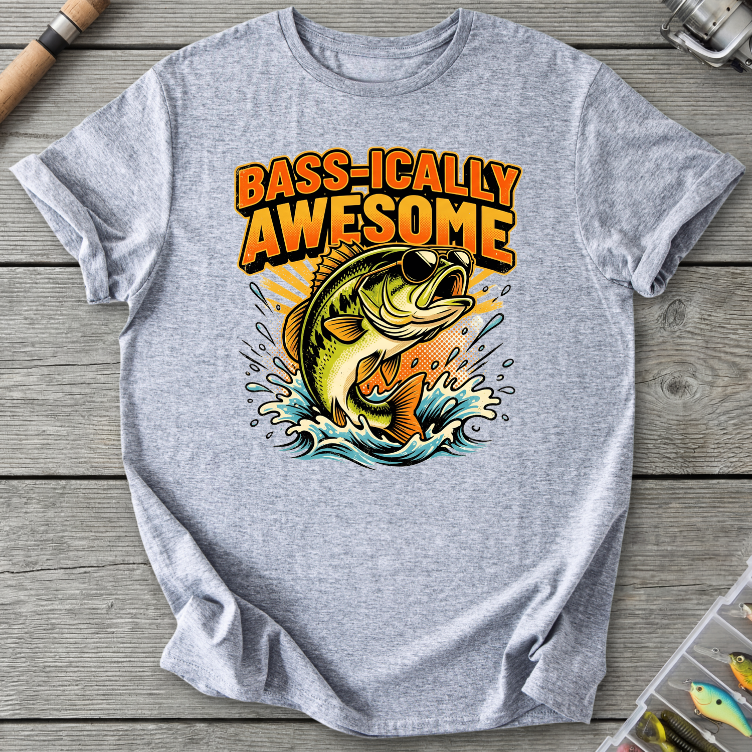 Bass-ically Awesome T-Shirt in Sport Grey | River Giants Club