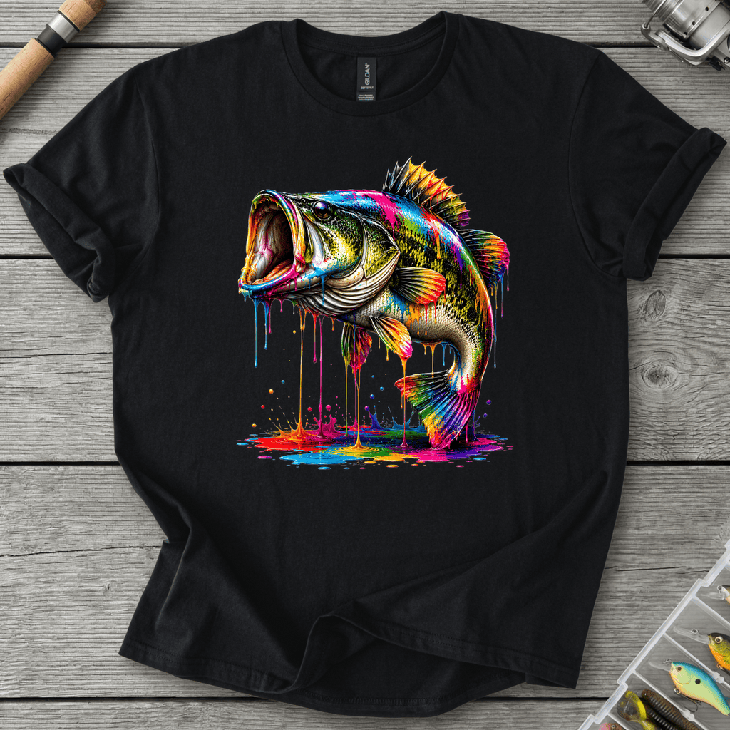 Bass Ink Drip T-Shirt in Black | River Giants Club