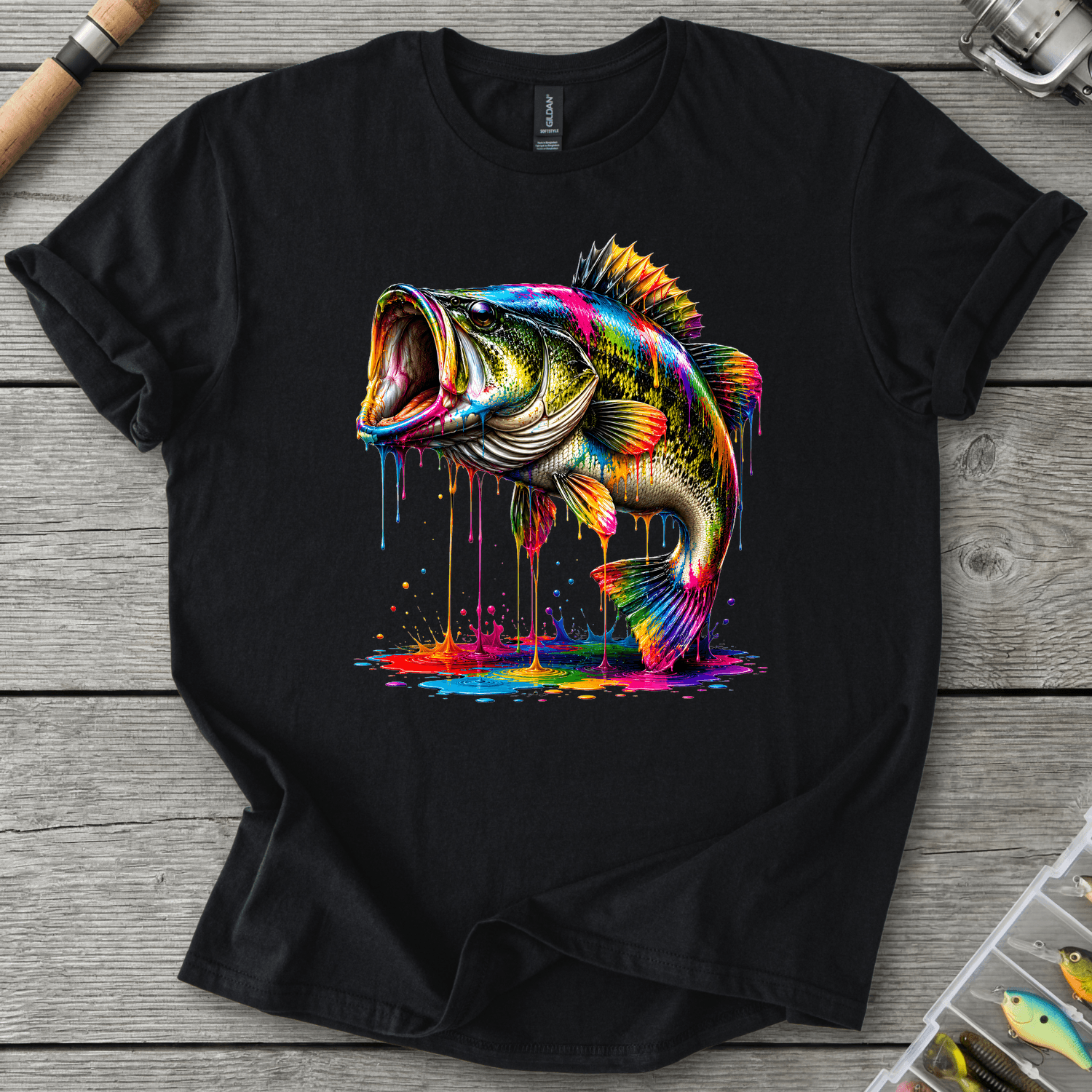 Bass Ink Drip T-Shirt in Black | River Giants Club