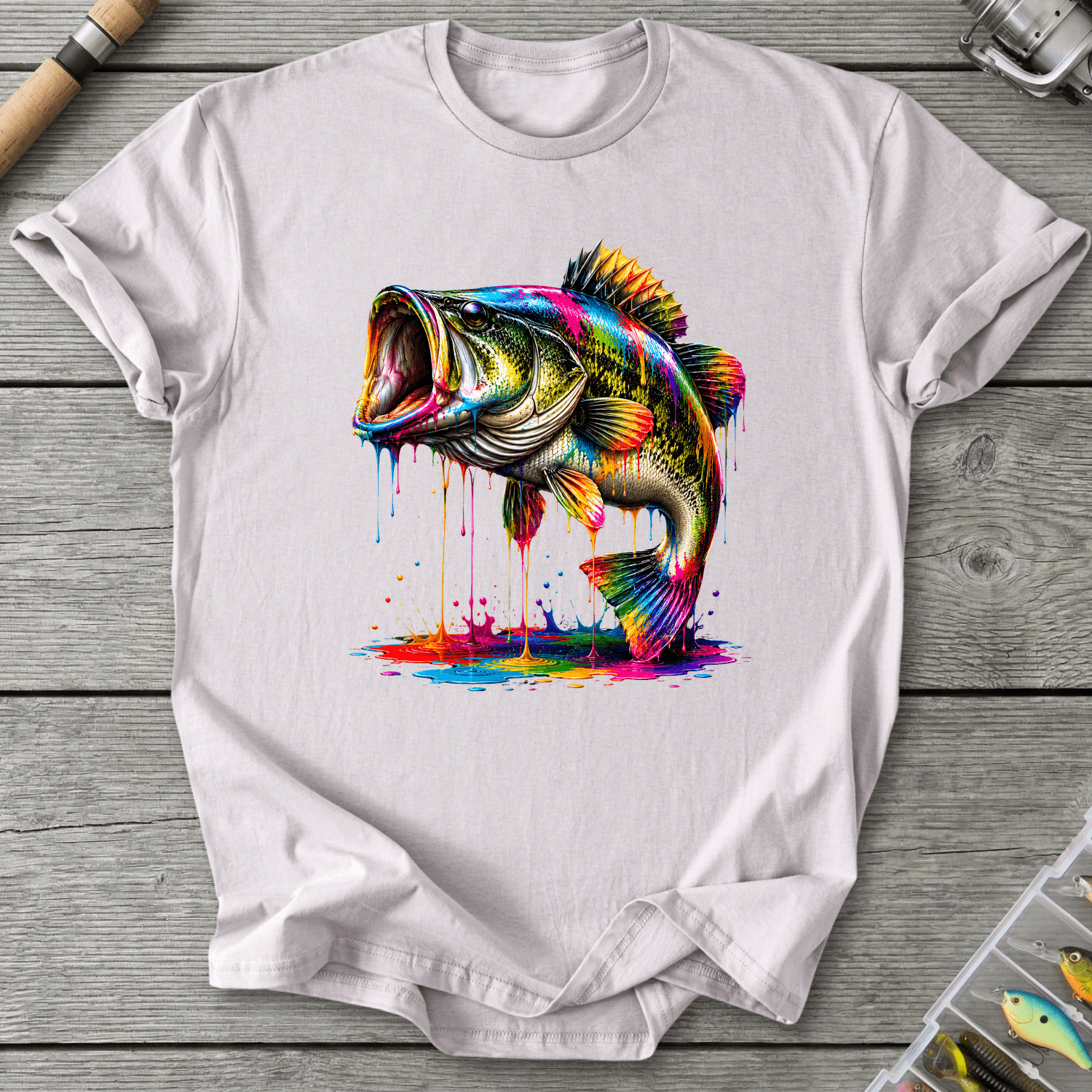 Bass Ink Drip T-Shirt in Ice Grey | River Giants Club