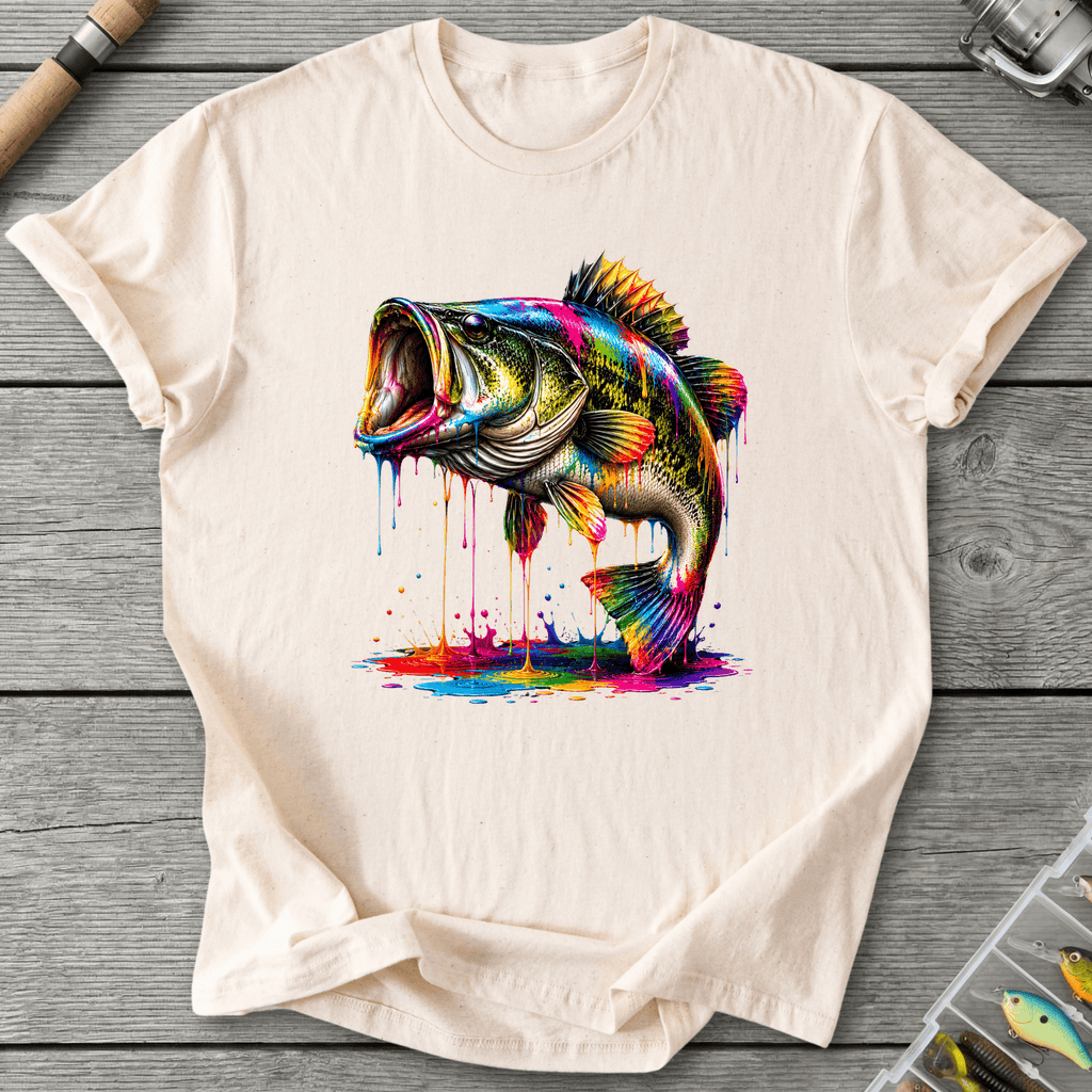 Bass Ink Drip T-Shirt in Natural | River Giants Club