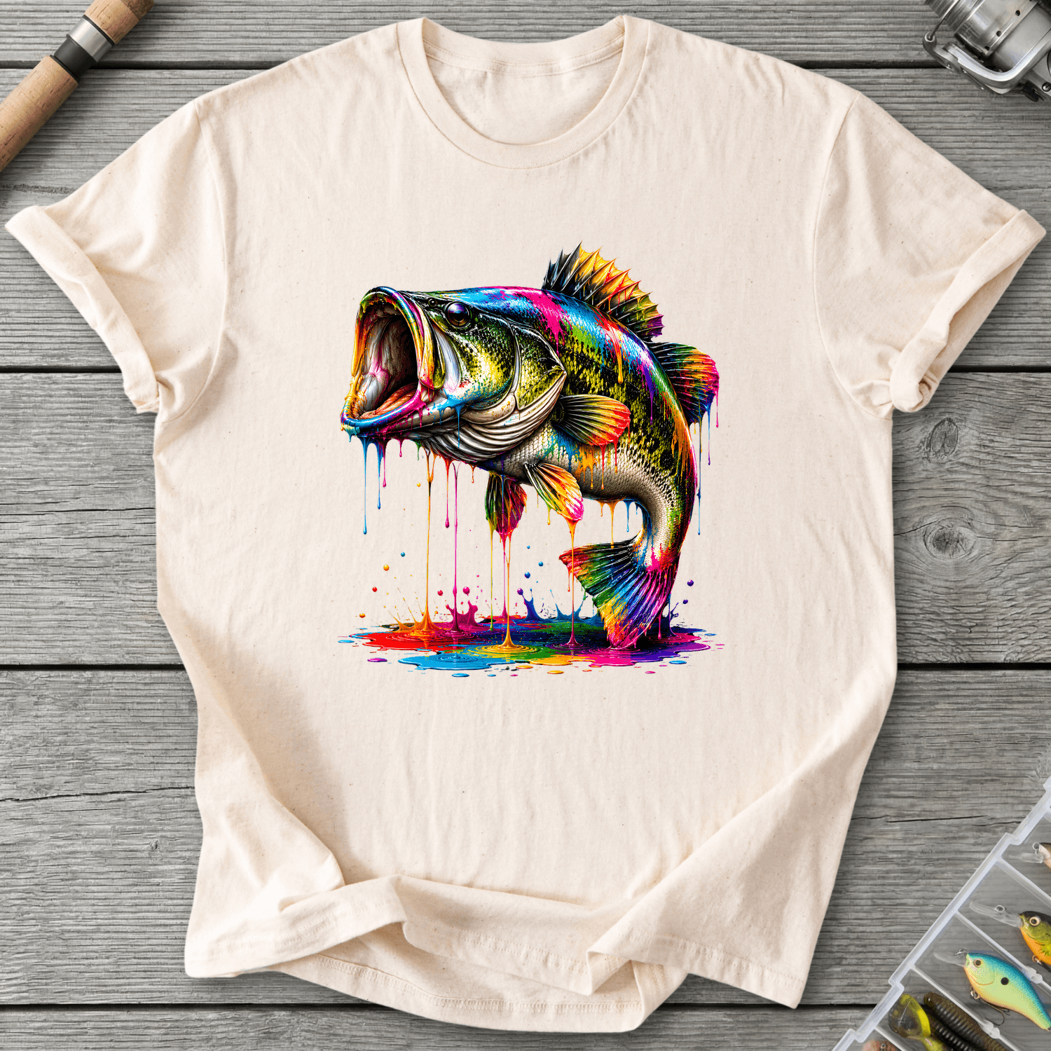 Bass Ink Drip T-Shirt in Natural | River Giants Club