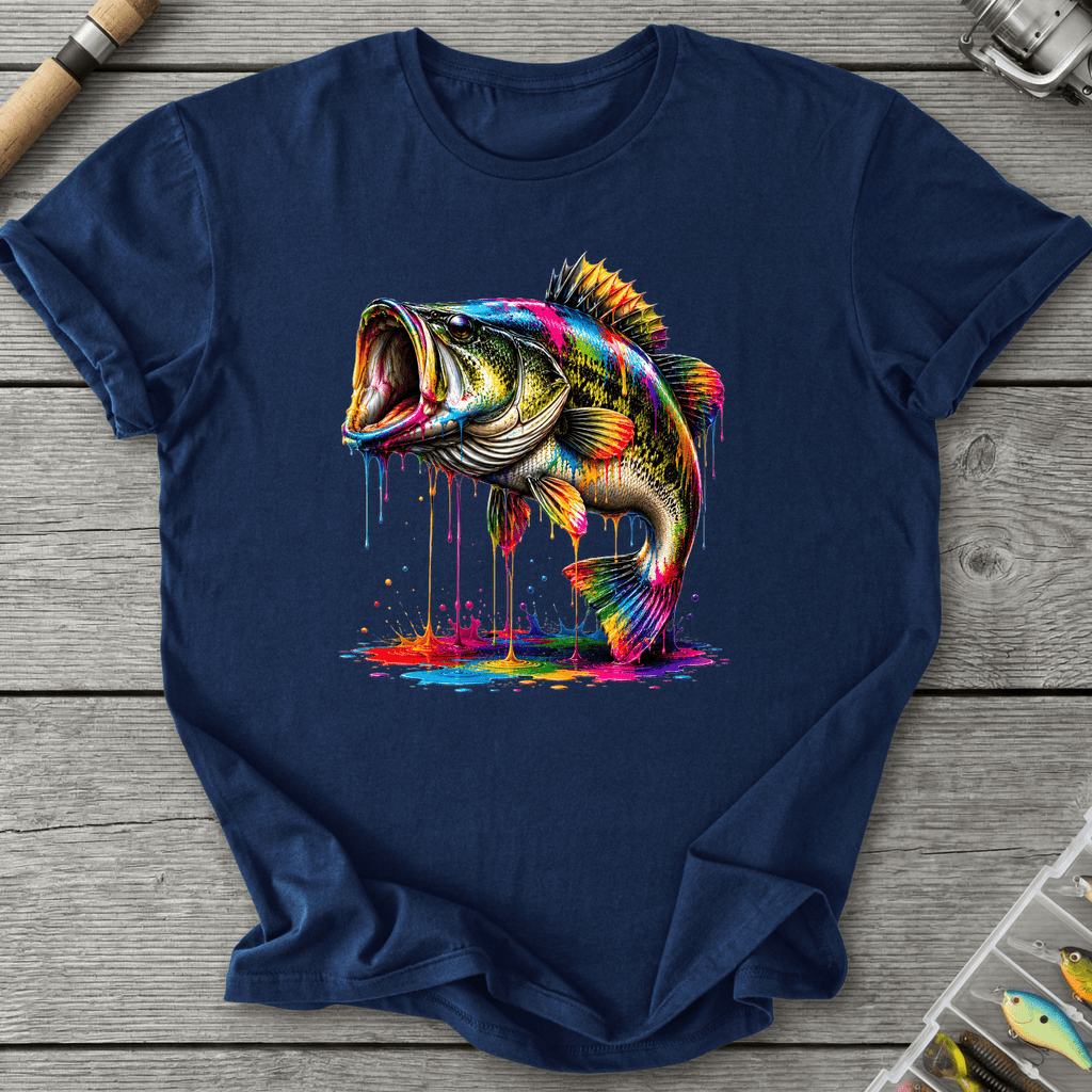 Bass Ink Drip T-Shirt in Navy | River Giants Club